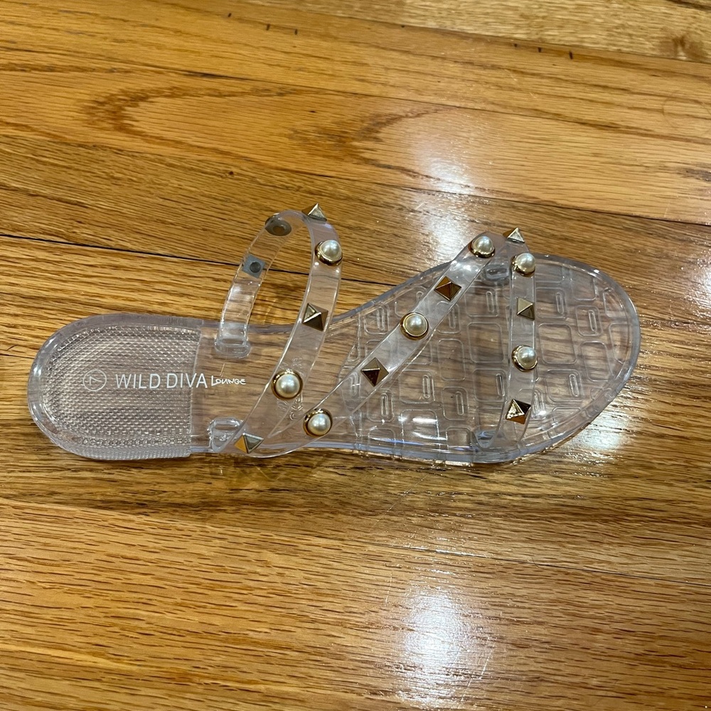 Clear Studded Sandals